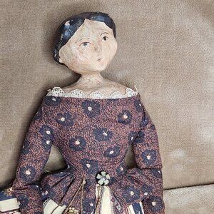 Nicol Sayre Folk Art Doll with Purse